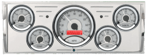 1940-1946 Chevy Truck Billet Aluminum Gauge Panel w/ Dakota Digital VHX Silver Alloy Gauges