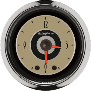 1185 Auto Meter Cruiser 2 1/16" Quartz Clock 12 volt or 16 volt