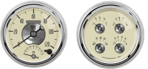 1947-1953 Chevy Truck Billet Aluminum Adapter Rings w Auto Meter Prestige Series Gauges