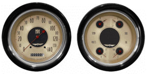 1947-1953 Chevy Truck Eyebrow Aluminum Adapter Rings w/ Classic Instruments Gauges