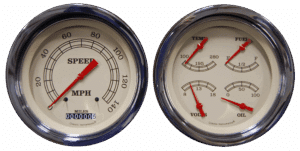1947-1953 Chevy Truck Eyebrow Aluminum Adapter Rings w/ Classic Instruments Gauges