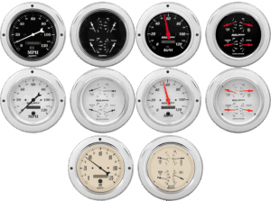 1954-1955 Chevy Truck Aluminum Adapter Rings w/ Auto Meter Street Rod Series Gauges