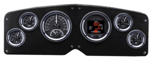 1954-1955 GMC Truck Aluminum Gauge Panel w/ Dakota Digital HDX Black Alloy Gauges