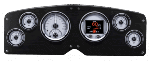 1954-1955 GMC Truck Aluminum Gauge Panel w/ Dakota Digital HDX Silver Alloy Gauges