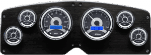 1954-1955 GMC Truck Aluminum Gauge Panel w/ Dakota Digital VHX Black Alloy Gauges
