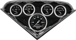 1955-1959 Chevy Truck Billet Aluminum Gauge Panel w/ Auto Meter Street Rod series gauges (Black Anodized)