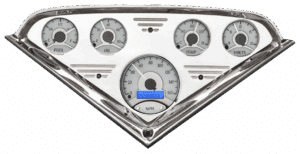 1955-1959 Chevy Truck Billet Aluminum Gauge Panel w/ Dakota Digital VHX Silver Alloy Gauges