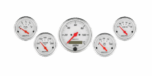 1302 Auto Meter Arctic White 5 Gauge Kit w/ Electric Speedometer (3 1/8" & 2 1/16")
