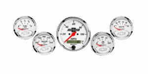1302_00408 Auto Meter Chevy Vintage 5 Gauge Kit w/ Electric Speedometer (3 1/8" & 2 1/16")