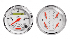 1309 Auto Meter Arctic White 2 Gauge Kit (3 3/8" Speedometer/Tachometer & Quad)