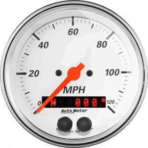 1349 Auto Meter Arctic White 3 3/8" GPS Speedometer (120 MPH)