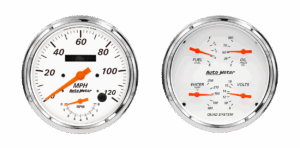 1352 Auto Meter Arctic White 2 Gauge Kit (5" Speedometer/Tachometer & Quad)