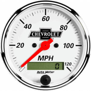 1388_00408 Auto Meter Arctic White 3 1/8" Electric 0-120 MPH Speedometer