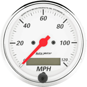 1388 Auto Meter Arctic White 3 1/8" Electric 0-120 MPH Speedometer
