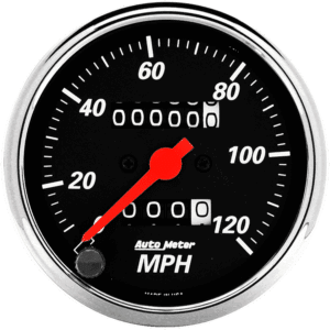 1476 Auto Meter Designer Black 3 1/8" Mechanical 0-120 MPH Speedometer