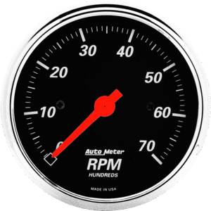 1478 Auto Meter Designer Black 3 1/8" In-Dash 7,000 RPM Tachometer