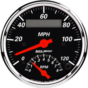 1481 Auto Meter Designer Black 3 3/8" Speedometer/Tachometer Combo Gauge (120 MPH / 8,000 RPM)