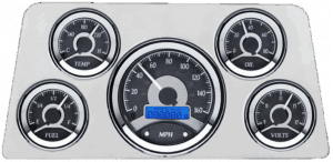1960-1961 GMC Truck Billet Aluminum 5 Gauge Direct Fit Panel w/ Dakota Digital VHX-1050 Black Alloy Gauges