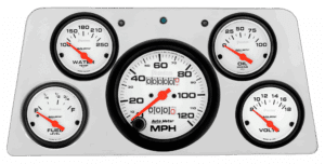 1960-1961 GMC Truck Billet Aluminum 5 Direct Fit Gauge Panel w/ Auto Meter Phantom gauges