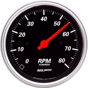 1490 Auto Meter Designer Black 3 3/8" In-Dash 8,000 RPM Tachometer