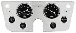 1967-1972 Chevy Truck Aluminum Gauge Panel w/ Auto Meter Old Tyme Black Gauges