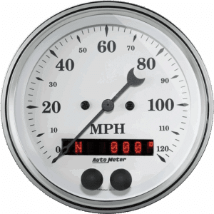 1649 Auto Meter Old Tyme White 3 3/8" GPS Speedometer (120 MPH)
