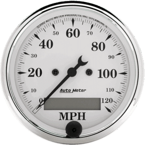 1688 Auto Meter Old Tyme White 3 1/8" Electric 0-120 MPH Speedometer
