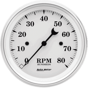 1690 Auto Meter Old Tyme White 3 3/8" In-Dash 8,000 RPM Tachometer