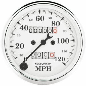 1693 Auto Meter Old Tyme White 3 1/8" Mechanical 0-120 MPH Speedometer