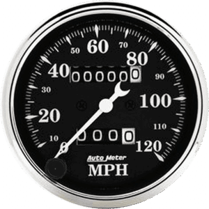 1796 Auto Meter Old Tyme Black 3 1/8" Mechanical 0-120 MPH Speedometer