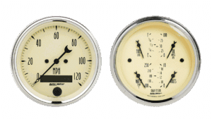 1800 Auto Meter Antique Beige 2 Gauge Kit (3 3/8" Speedometer & Quad)