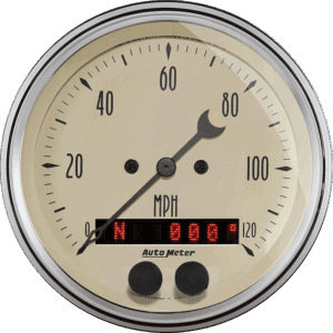 1849 Auto Meter Antique Beige 3 3/8" GPS Speedometer (120 MPH)
