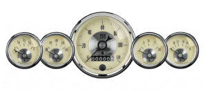 2002 Auto Meter Prestige Antique Ivory 5 Gauge Kit (3 3/8" & 2 1/16") Wheel Odometer