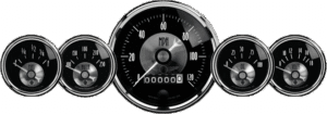 2003 AutoMeter Prestige Black Diamond 5 Gauge Kit (3 3/8" & 2 1/16") Wheel Odometer