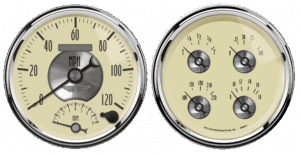 2004 AutoMeter Prestige Antique Ivory 2 Gauge Kit (5" Quad & Tach/Speedo)