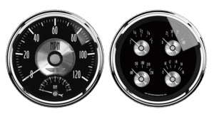 2005 AutoMeter Prestige Black Diamond 2 Gauge Kit (5" Quad & Tach/Speedo)