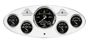 1934 Ford Truck Billet Aluminum Gauge Panel w/ Auto Meter Street Rod Series Gauges (Speedo/Tach)