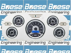 1935-1937 Ford Truck Billet Aluminum Gauge Panel w/ Dakota Digital VHX-1050 Black Alloy Gauges