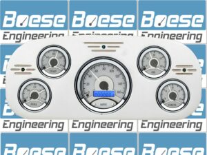 1935-1937 Ford Truck Billet Aluminum Gauge Panel w/ Dakota Digital VHX-1050 Silver Alloy Gauges