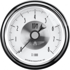 2098 Auto Meter Prestige Pearl 3 3/8" In-Dash 8,000 RPM Tachometer