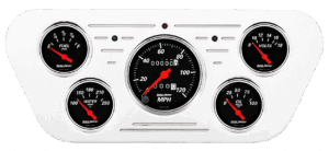 1953-55 Ford Truck Billet Aluminum Gauge Panel w/ AutoMeter Street Rod series gauges