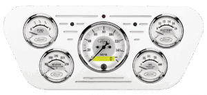 1953-1955 Ford Truck Billet Aluminum Gauge Panel w/ AutoMeter Ford Masterpiece Silver Gauges