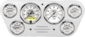 1953-1955 Ford Truck Billet Aluminum 6 Gauge Panel w/ Auto Meter Ford Masterpiece Silver Gauges