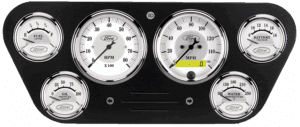 1953-1955 Ford Truck Aluminum 6 Gauge Panel w/ AutoMeter Ford Masterpiece Silver Gauges