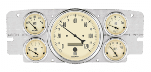 1957-60 Ford Truck Adapter Panels w/ AutoMeter Antique Beige Gauges