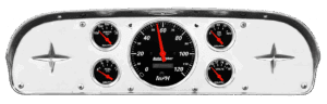 1957-1960 Ford Truck Aluminum Gauge Panel w/ AutoMeter Designer Black Gauges