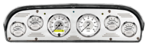 1957-1960 Ford Truck Billet Aluminum 6 Gauge Panel w/ Auto Meter Ford Masterpiece Silver Gauges