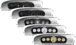 1965-1966 Ford Custom Cab Truck Brushed Black Anodized Aluminum Gauge Panel w/ Classic Instruments Gauges