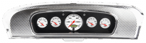 1965-1966 Ford Custom Cab Truck Brushed Black Anodized Aluminum Gauge Panel w/ Auto Meter Phantom Gauges