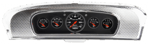 1965-1966 Ford Custom Cab Truck Brushed Black Anodized Aluminum Gauge Panel w/ Auto Meter Sport-Comp Gauges